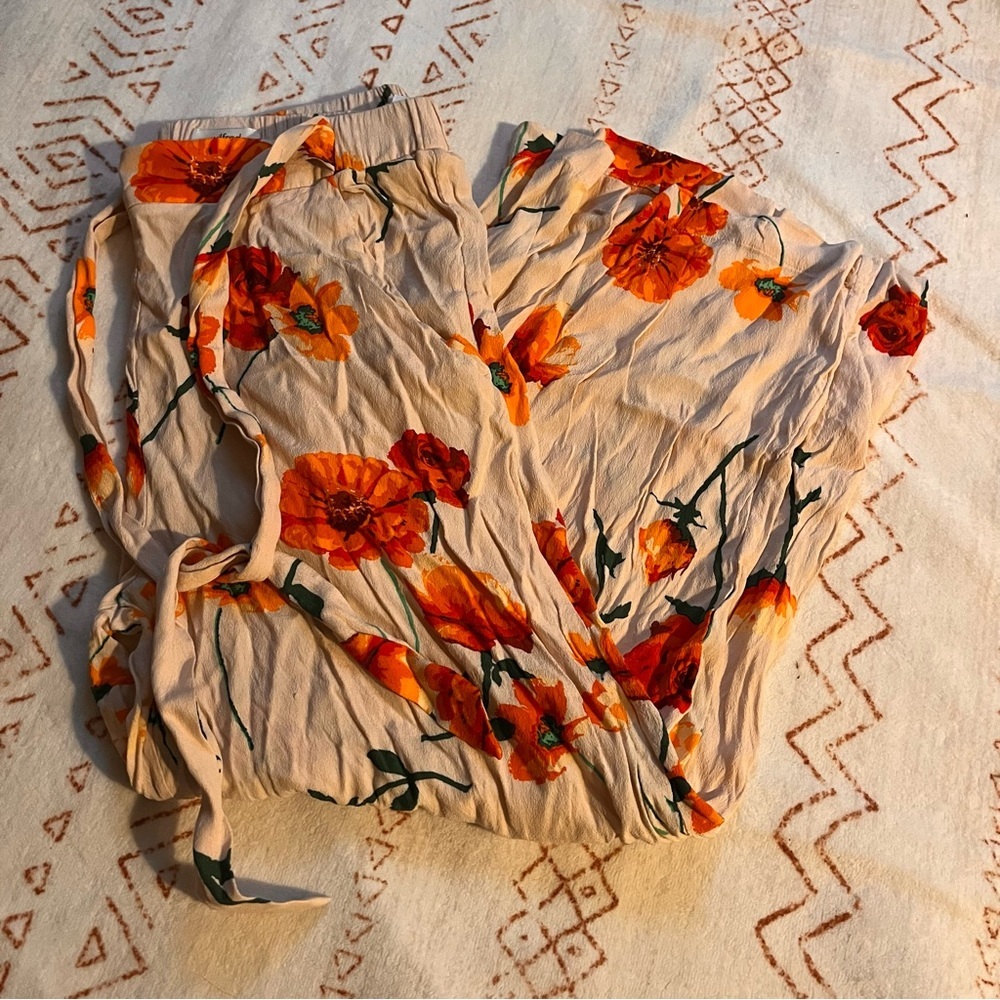 Aritzia Wilfred Floral Wide-Leg Pants Size L - Picture 2 of 5